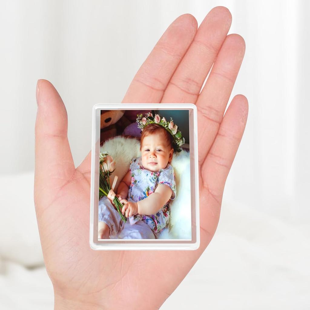 Fridge Magnetic Blank Photo Frames Home Decor Clear Acrylic Magnet Pitcture Frame Office DIY Insert Photo Display Storage Holder