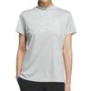 Adidas Golf BOS Logo Debossed Mock Neck Short Sleeve Shirt In Wonder Silver Women's