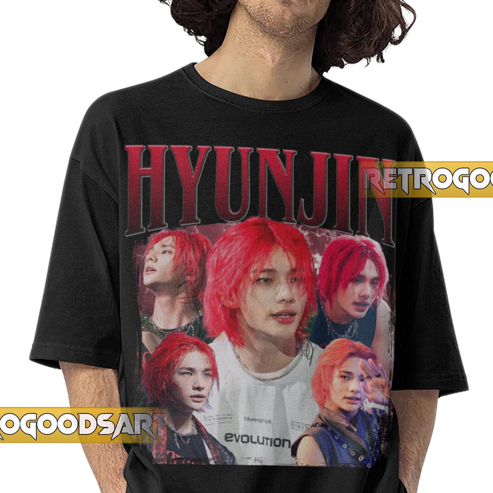 HYUNJIN STRAY Kids K-Pop Retro Shirt / Hwang Hyun jin Stray Kids Vintage Band Tee / Hwang Hyun-jin Tour / Stay Kpop BoybandConcertMerch L