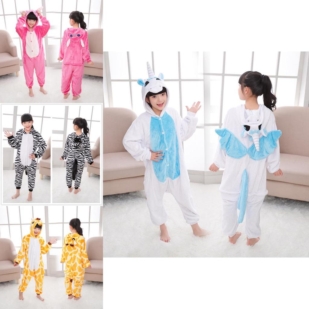 Premium Quality Halloween Kids Pajamas Cosplay Costume Featuring Pokemon Pikachu Dragon Cow Designs