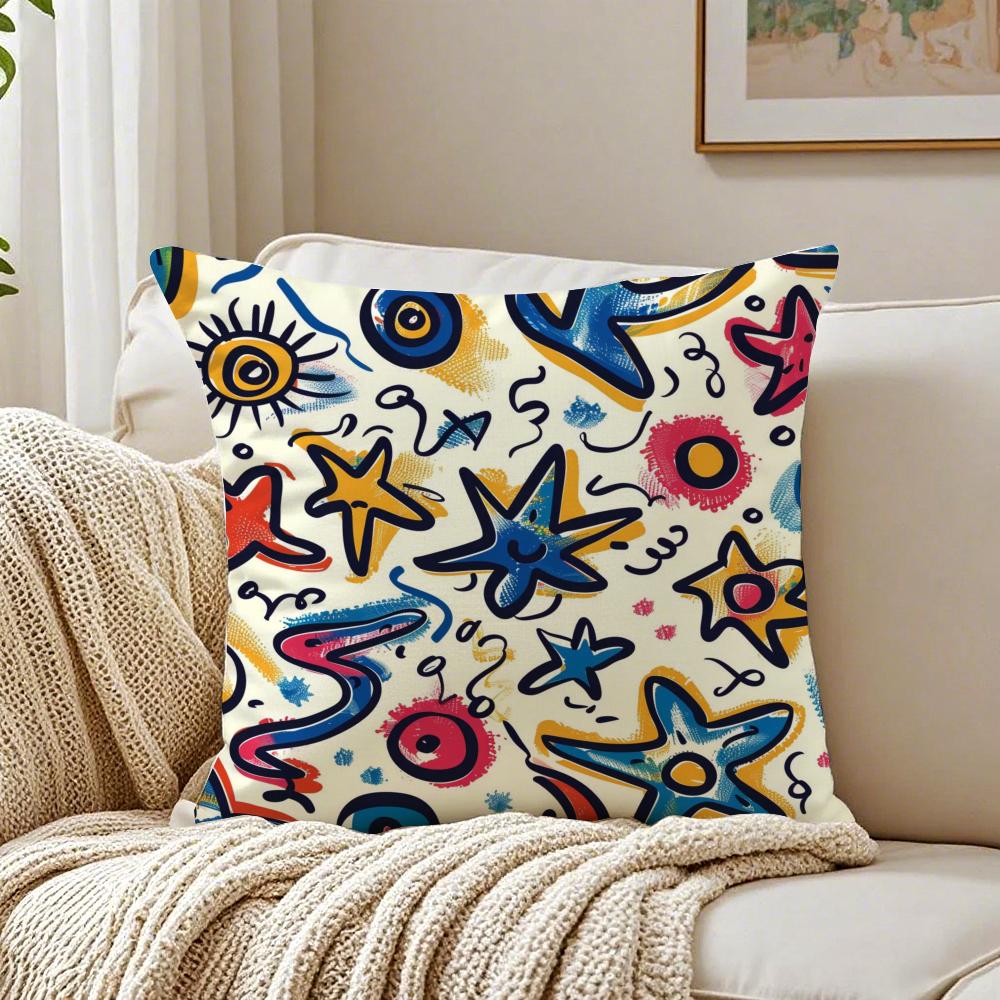 Cute graffiti Cushion Cover Pillowcase Antidustmite living Room Sofa Decor Cushion Room