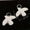 1pair Ceramic Earring  White Peace Dove   Earrings for Women Vintage Metal Geometric Round Ear Hoop Jewelry Gift