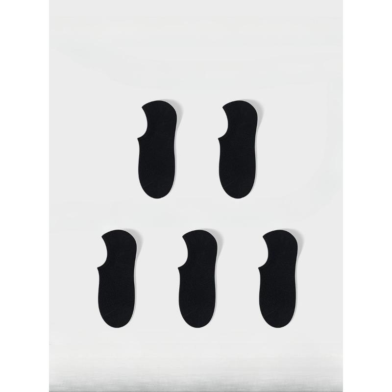 5 Pairs of Female Summer Cotton Ultra Thin Breathable Can Not Fall Off with Anti Odor Sweat Absorption Mesh Invisible Socks