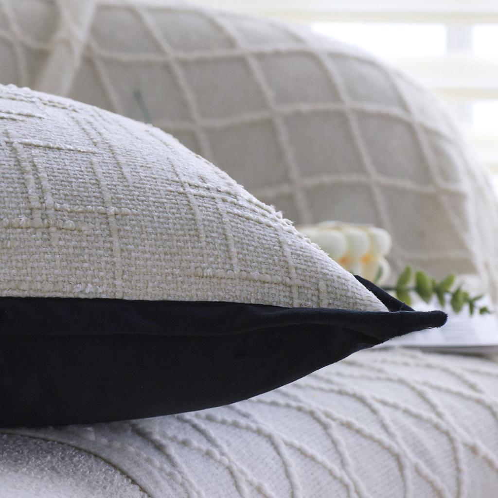 Wabi-sabi Style White Pillow, High-end Sofa Cushion, Living Room Bay Window Cushion, Back Pillow, Lumbar Pillow Pillow Case