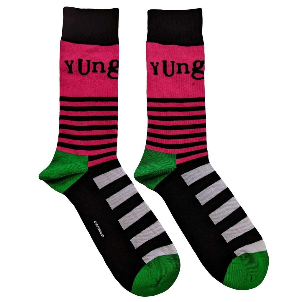 Șosete unisex Yungblud pentru adulți cu logo-ul dungi