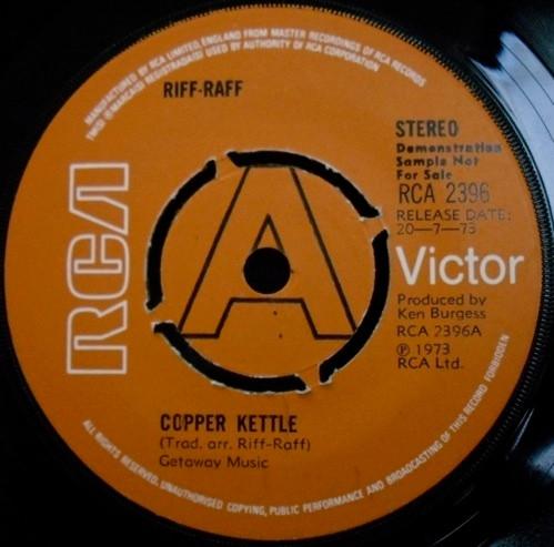 

7inch Record RIFFRAFF Copper Kettle RCA2396PROMO RCA Victor 1973 UK Rock Used