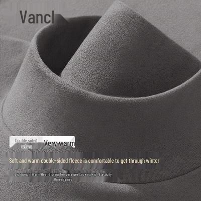 VANCL Men's Mock Neck Double-Sided Fleece Thermal Shirt