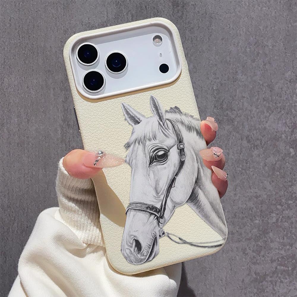 A White Horse Phone Case For IPhone 17 17Air 16 15 14 13 12 11 Pro Max Plus Cover Case Funda Bumber Coque 16 15 14 Plus Case