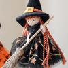 Multicolor Halloween Hanging Decoration Cartoon Pumpkin Ghost Riding a Broomstick Witch Drop Ornament Scene Dress Up