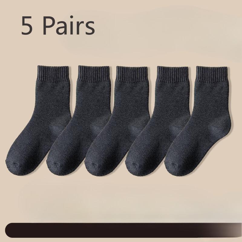 5 Paar Herren Winter Fleece und Verdickte Warme Frotteesocken und Winter Boden Schlaufensocken