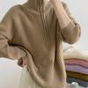 Lazy wind thickened lapel sweater women's autumn and winter soft waxy pullover zipper sweater knitted sweater jacket women