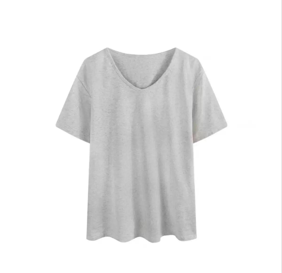 

Женский топ с V-образным вырезом, повседневный, свободного кроя, однотонный, с короткими рукавами, из утягивающего молочного шелка, 2025 Medium
