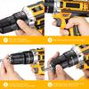 21V Akku-Schlagbohrschrauber Elektrischer Schraubendreher Elektrischer Bohrhammer Mini Kabelloser Handbohrer Lithium-Ionen-Akku Elektrowerkzeuge