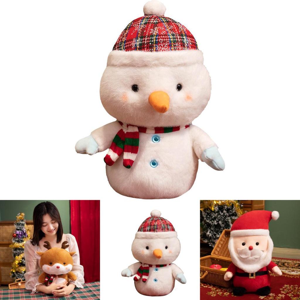 Cute Christmas Teddy Bear Plush Toy Cartoon Style Santa Claus Christmas Reindeer Snowman 25cm/38cm 0.15kg/0.37kg