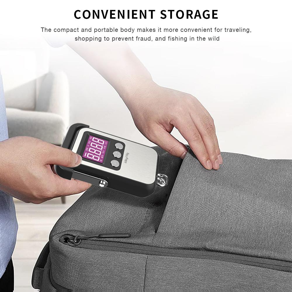 Handheld Mini Electronic Rechargeable Weighting Scale Fishing Travel Luggage Scale 60Kg/10g LCD Digital Display Hanging Scale