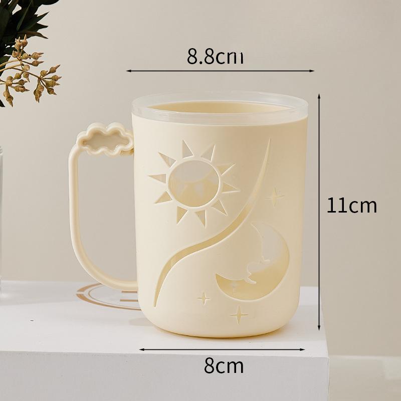 

Student Household Double-layer Mouthwash Cups Travel Cups Dormitory Couple Plastic Toothbrush Cups 301-400ml вершковий