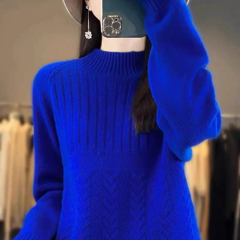 Women's Sweater Autumn Winter Loose Fit Outer Wear Turtleneck Base Layer Winter Top