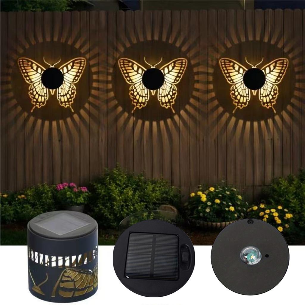 Solar Mandala Lights Outdoor Back Porch Decor Solar Mandala Fence Lights Warm White for Garden Post Patio Backyard Yard Decor