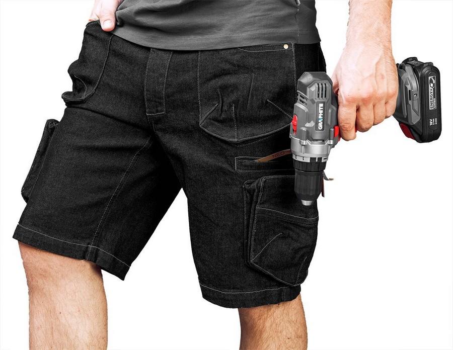 Krótkie Spodenki Robocze Denim, Czarne Xl - T N81-273-Xl