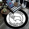 Derby County FC Logo Printed Round Rug, Non Slip Washable Circular Carpet For Living Room Bedroom Playroom, Sports Fan Decor, Holiday Birthday Gift