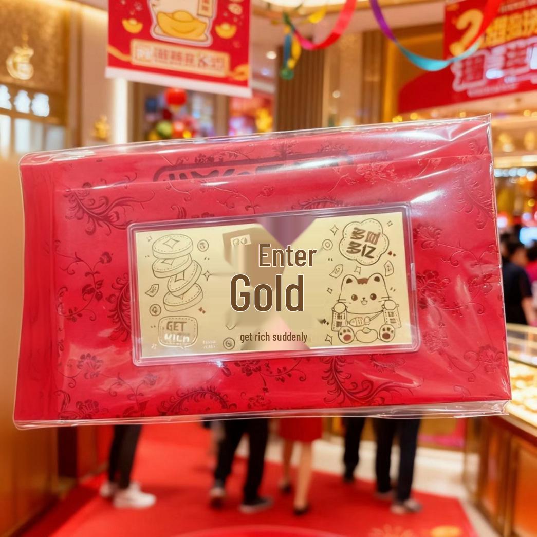 2026 Year of the Horse 999 Pure Gold Banknote Greeting Card Red Envelope - Creative New Year Gift