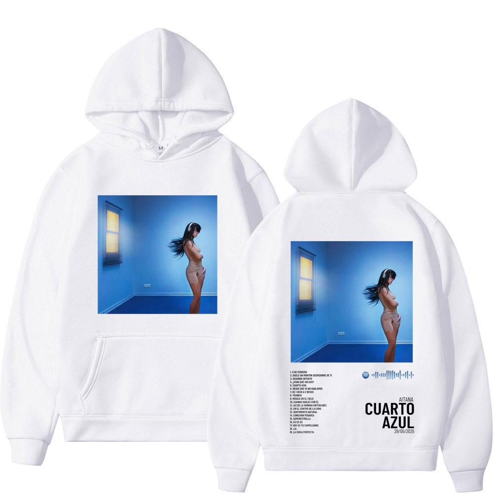 Aitana Cuarto Azul Album 2025 Graphic Print  Hoodies Men Women Oversized Loose Tracksuit Long Sleeves Fleece Aesthetics Pullover