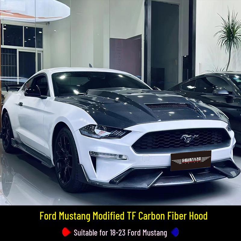 18-23 Ford Mustang TF Carbon Fiber Ventilated Hood for Engine Cooling
