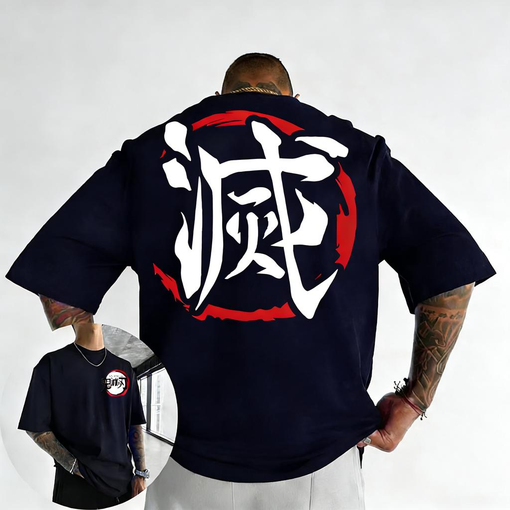 Ghostblade Anime Bedrucktes T-Shirt für Frühling/Sommer 2026 Neues Y2K Großer Stil Herren und Damen Streetwear
