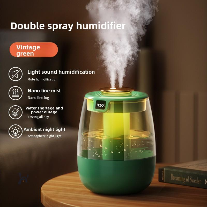 

Увлажнитель воздуха, Компактный ультразвуковой, Высокая производительность пара, Регулируемая интенсивность пара, УФ-бактерицидная лампа зелёный