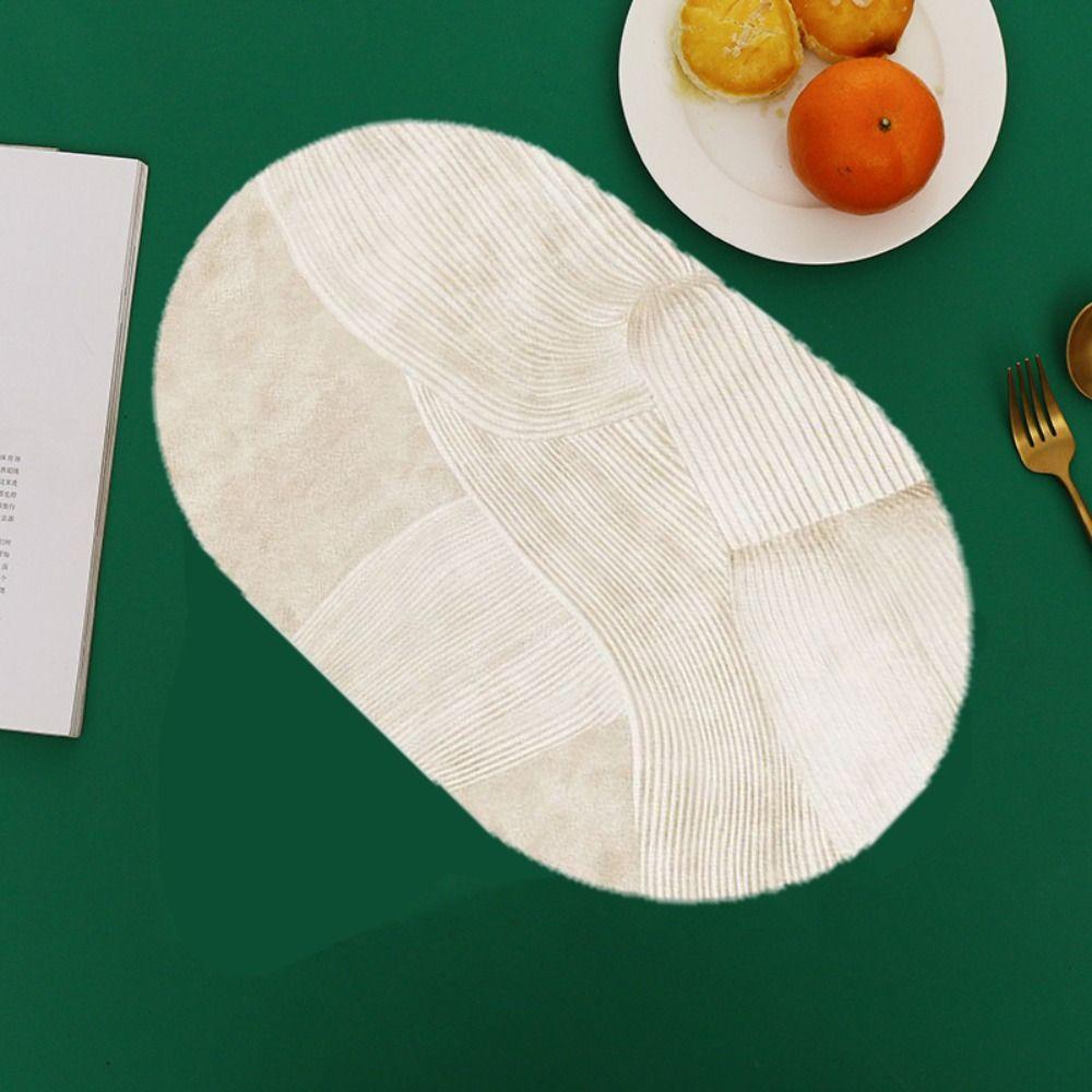 High Temperature Resistance Coasters Waterproof Placemat Oval PVC Leather Table Mats Cooking Table