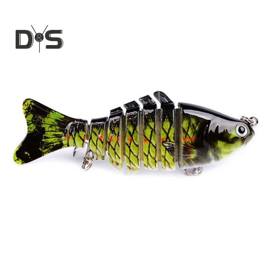 10CM/15.5G Multi-Jointed Fishing Lure with Hooks Realistic 7-Section Swimbait Plastic Artificial Bait Freshwater Saltwater Fishing Accessories