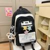 Youthful Nylon Student Backpack With Embroidered Design For School Use