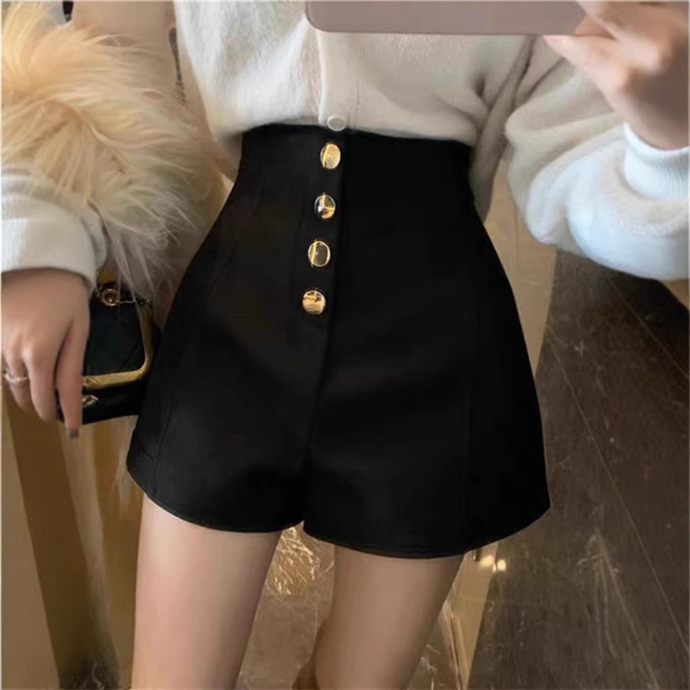 

2024 Весна/Лето Шорты с высокой талией, широкими штанинами, утягивающие, белые, для женщин M [90-104 lbs]