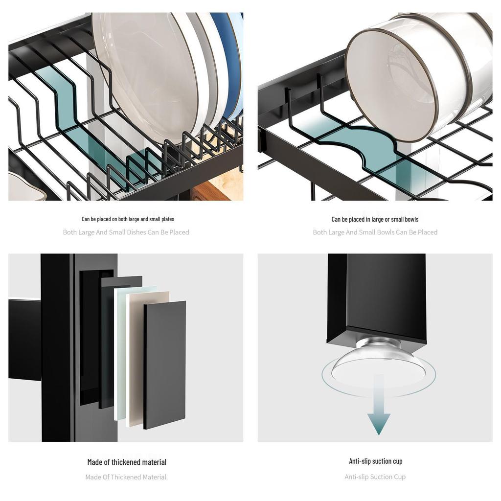 Retractable Kitchen Sink Storage Rack for Bowls and Plates