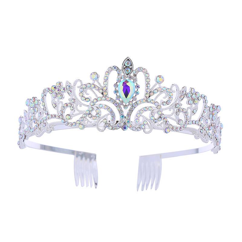 European and American Bridal Crown Tiara Alloy Crystal Wedding Hair Accessories Crown Birthday Party Headband Jewelry