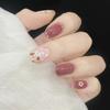 24Pcs Handmade Short Round Coffin Press On Nails Ocean Star Moon Blue Gradient Fake Nails With Glue