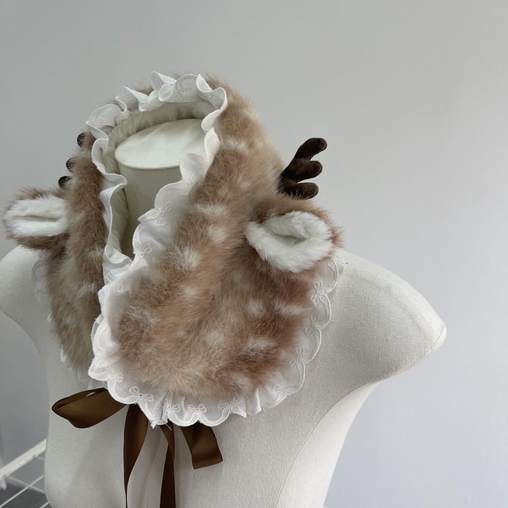 Cold Proof Plush Warm Scarf Cute Elk Leg Warmers Long Socks Fashion Earmuffs  Autumn Winter