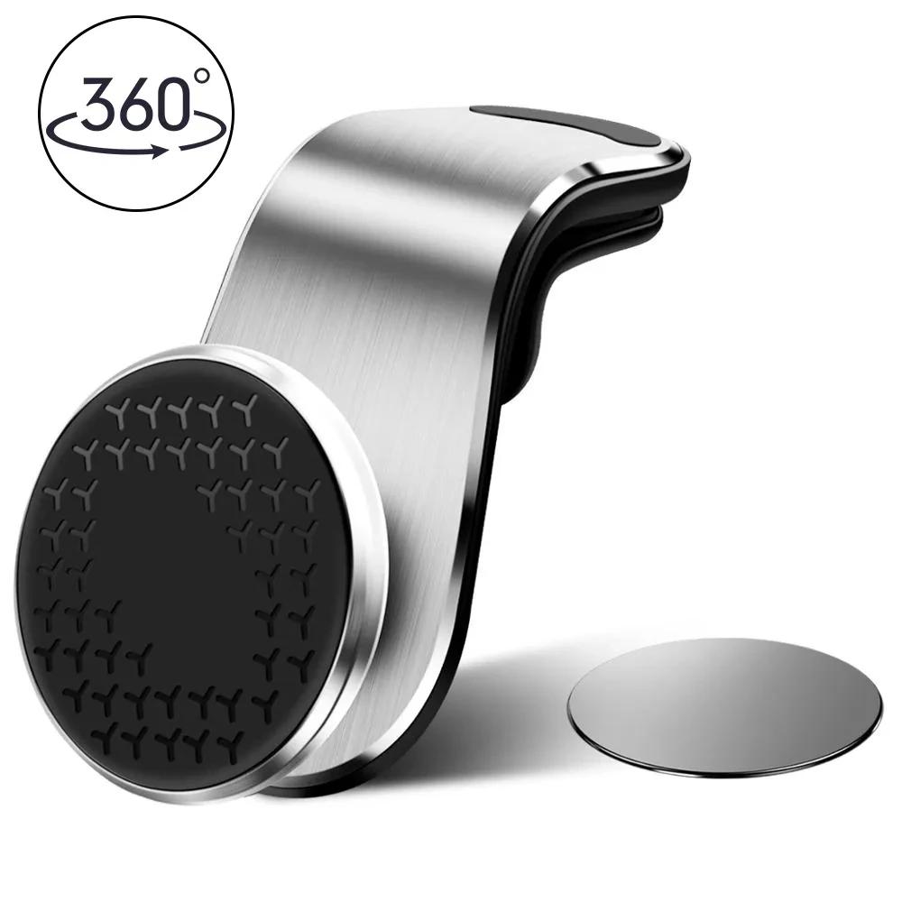 Creatieve metalen magnetische autotelefoonhouder 360° rotatie autoluchtrooster clip montagestandaard GPS-navigatiehouder voor smartphones