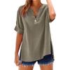 Women's Summer Tops Fashion Button Large Size Cotton and Linen Shirts