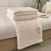 Plush Fleece Double-Layer Multifunctional Blanket Diamond Striped Spring Autumn Warm Sofa Throws Blankets Soft Comforter for Bed