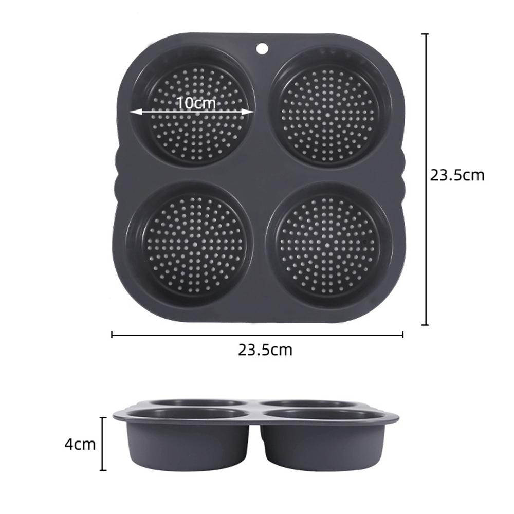 

4/6 Grid Silicone Mold High Temperature Resistant Bread Baking Plate Non-Stick Hamburger Bun Pan For DIY Bread Making Tool