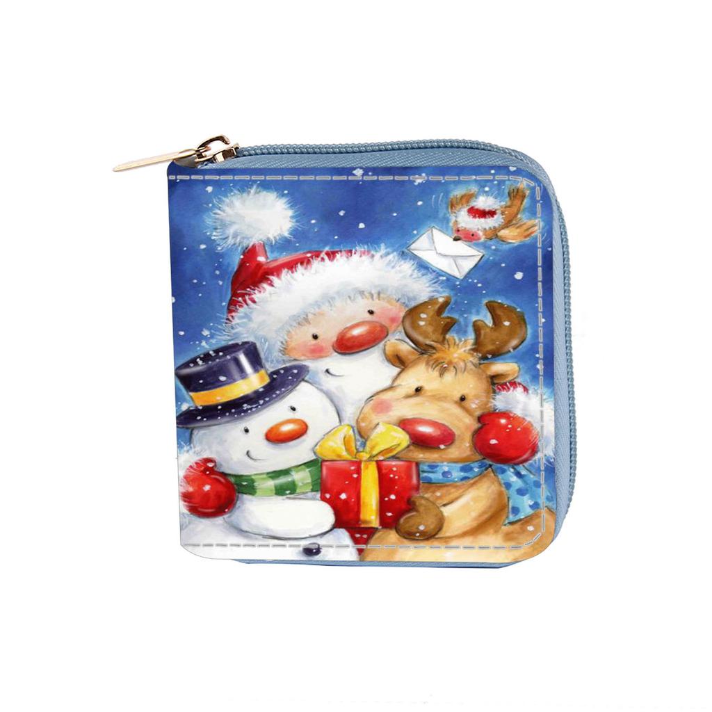 Anime Deer Santa Short Zipper Small Wallet + Wallet Clutch