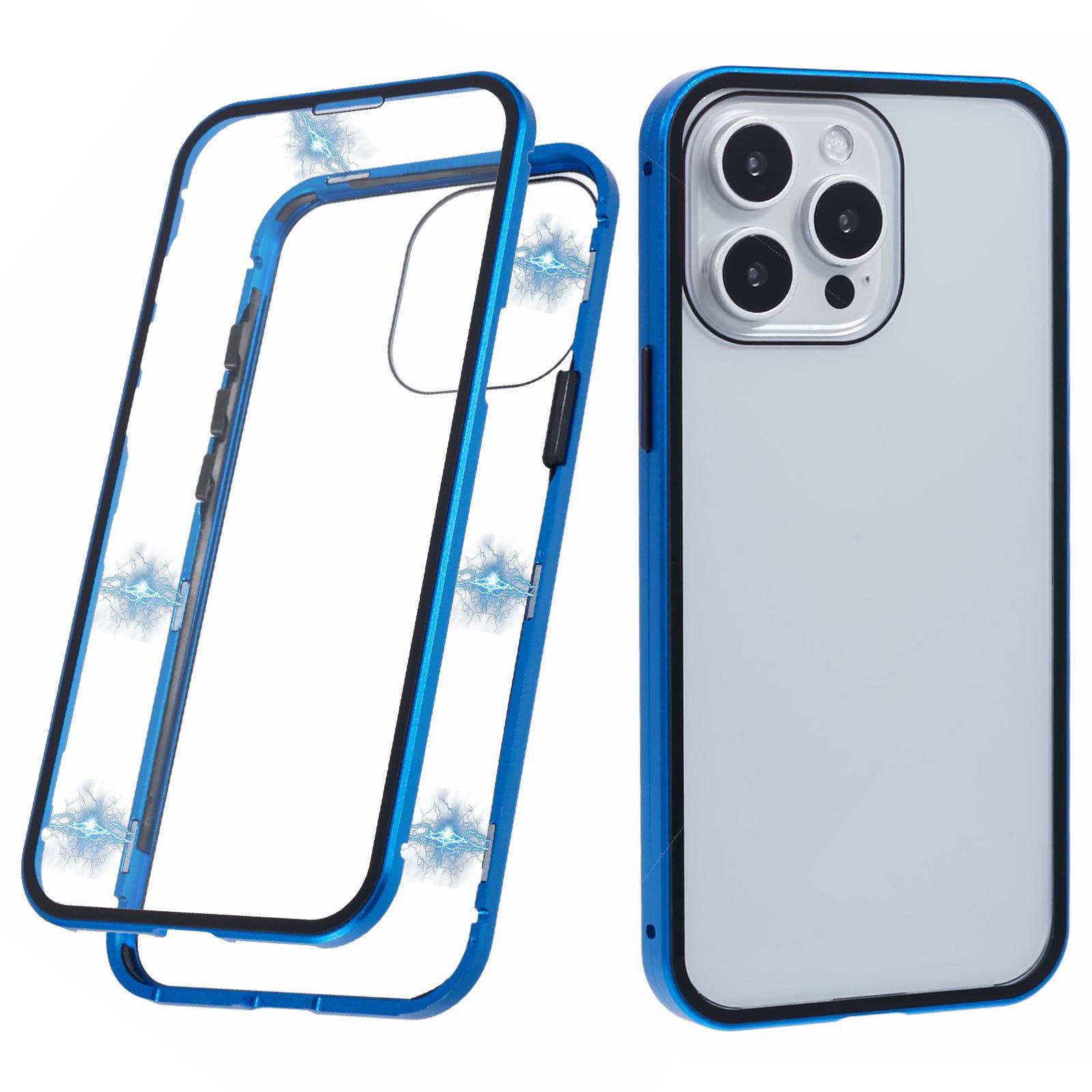 

For iPhone 16 Pro Max Case Magnetic Full Protection Clear Phone Cover Blue