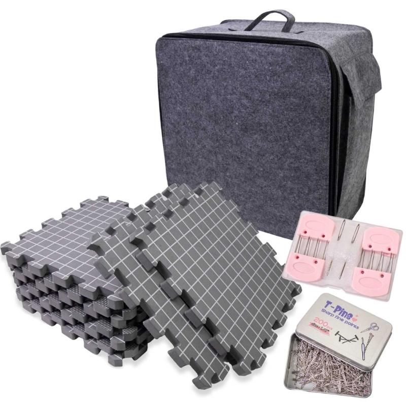 

1 Set Blocking Mats for Knitting Crochet Project Crochet Blocking Board Knitting Blocking Mats with Grids T-Pins