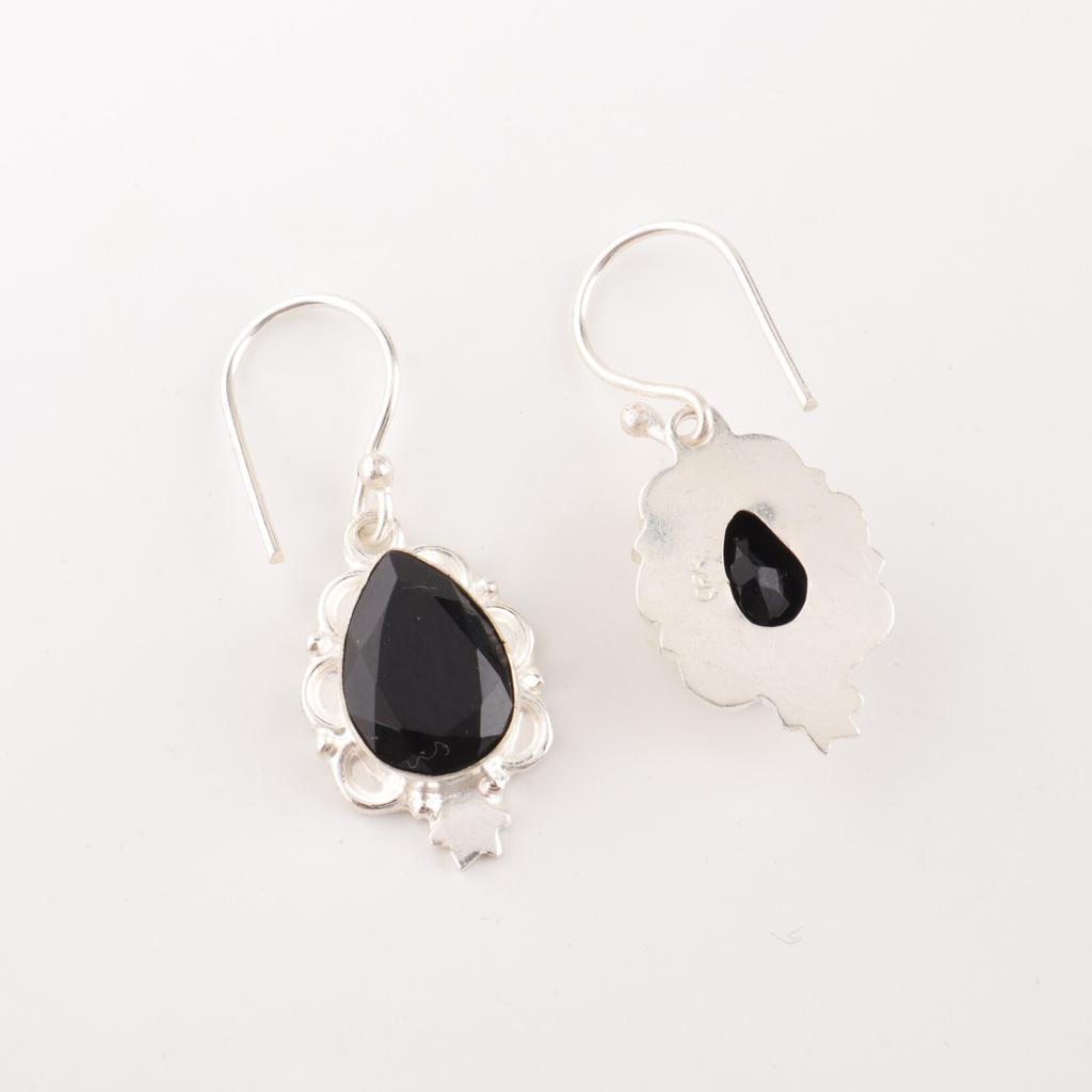 Black Onyx Gemstone 925 Stamped Silver Handmade Jewelry Multi Earrings For Women EE-163-17