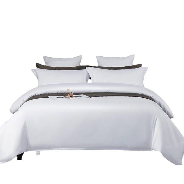 Hotel-Grade White Polyester Cotton 3-Piece Fitted Sheet Bedding Set for Inn or Homestay