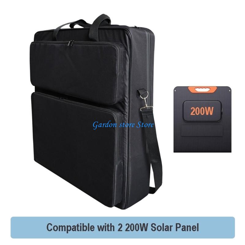 B0KB Transportable Photovoltaic Panel Storage Bag Protective Luggage Water Resistant Building Easy to Carry for 2 Panes