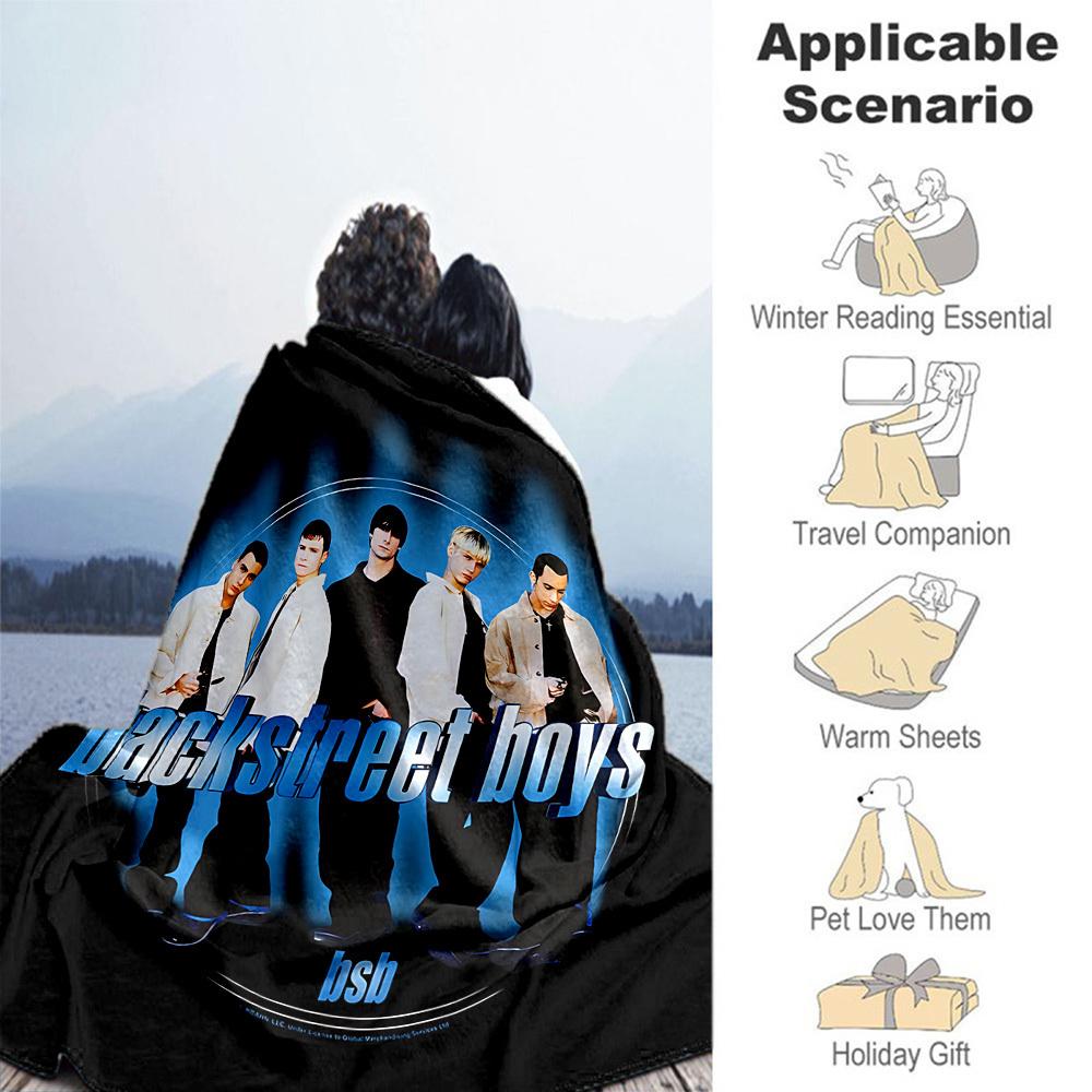 1pc Backstreet Boys Outdoor Blanket Lightweight Flannel, Soft & Warm, All-Season Use for Sofa, Outdoor, Camping, Living Room049