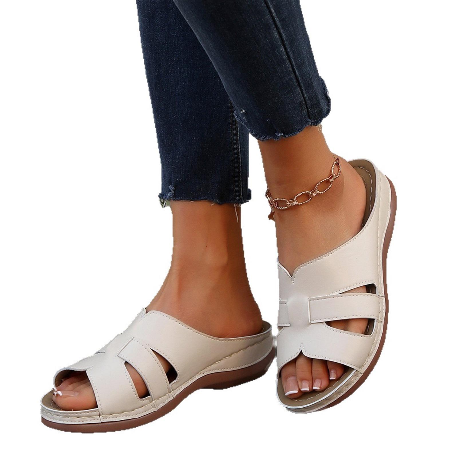 Women s Fashionable Casual Plus-Size Slide Sandals 36