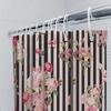 Floral Shower Curtain Botanical Flowers Pattern Waterproof Bathroom Decor Vintage Style Washable Fabric Curtain Nature Art